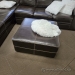 Espresso Leather Sectional Sofa Couch w/ Ottoman